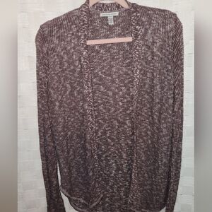 American Eagle Sz M Burgundy Open-Front Cardigan